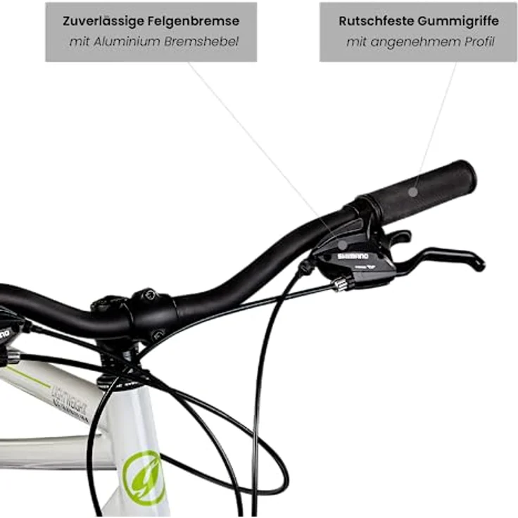Galano Tandem Fahrrad 700c Berlin 28 Zoll Trekkingrad 21 Gang Touring (weiß, 51/46 cm) - Elegant, ideal für Urban Biking, mit StVZO Beleuchtung und Gepäckträger – Bild 4