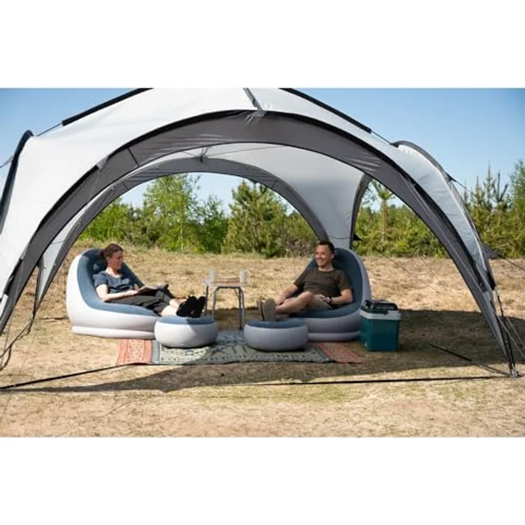 Easy Camp Kuppelzelt für 6 Personen, leicht und vielseitig, 12 kg, mit überdachtem Wohnbereich und Schlafraum, Packmaß 66 x 22 cm – Bild 5