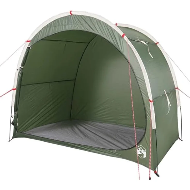 vidaXL Beistellzelt, Lagerzelt mit Stauraum, Umkleidezelt Wasserdicht Tragbar, Campingzelt Aufbewahrungszelt Zelt, Grün 185T Polyester – Bild 4