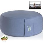 BACKLAxx® Yoga Kissen, Meditationskissen XL 35cm [30% mehr Sitzfläche], 15cm hoch mit Buchweizenfüllung, perfektes Meditation Zubehör, Yogakissen rund inkl. Videokurs - Pouf Sitzkissen Boden