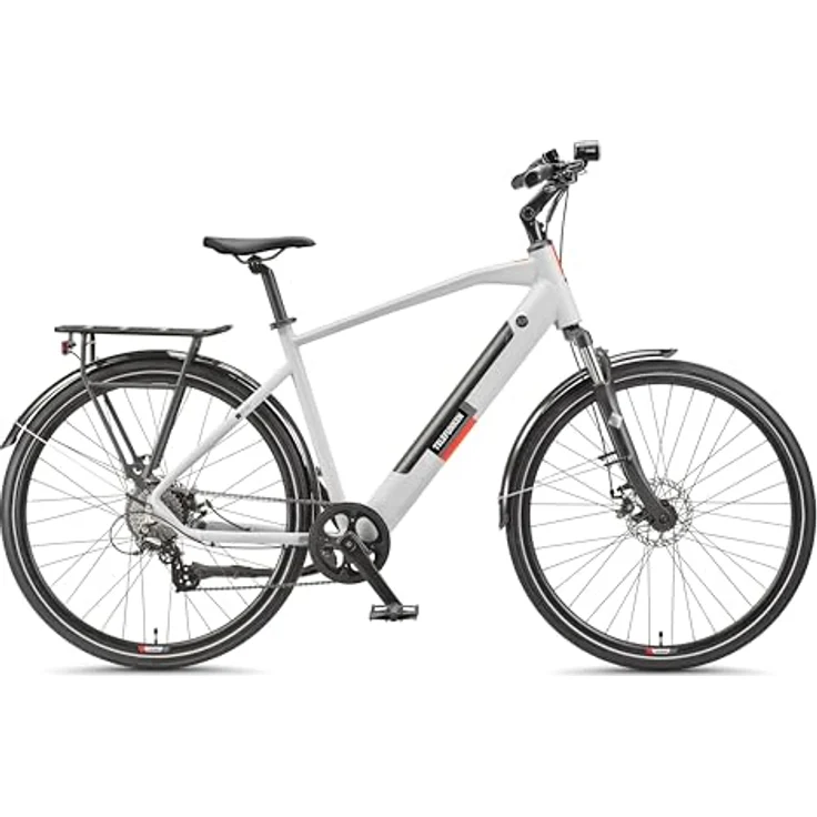 TELEFUNKEN E-Bike XT940, 28 Zoll Trekking Pedelec mit 8-Gang Kettenschaltung, 250 W Heckmotor, 417,6 Wh Li-Ion-Akku, Kreide – Bild 2