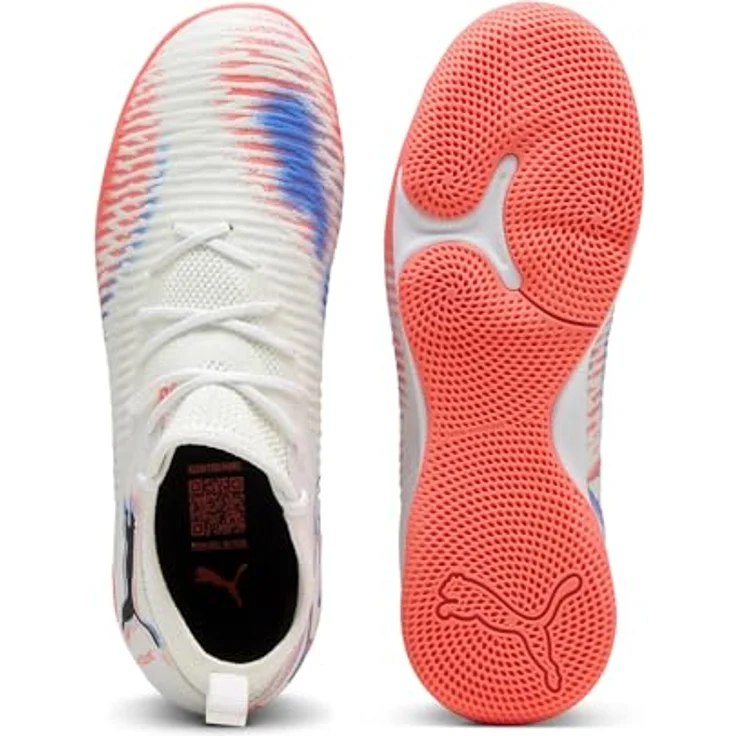 PUMA FUTURE 8 MATCH Mid Futsalschuhe, Unisex, Indoor, Schwarz, Rot, Weiß, mit strapazierfähiger Gummisohle und elastischem Strickschaft – Bild 4