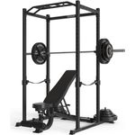 Atletica R5-Base Power Rack | Squat Rack Basiskäfig für Grundübungen | Multi-Grip Klimmzugstange, Safety Straps, J-Hooks & Gewichts-Pins | in Zwei Höhen verfügbar Größe 195 cm