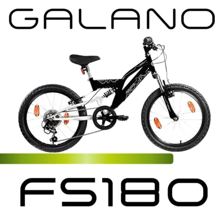 Galano FS180 Kinder Mountainbike, Fully 20 Zoll, 6 Gang Schaltung, V Brakes, schwarz/grau, für Mädchen und Jungen ab 6 Jahren (ab 120 cm) – Bild 3