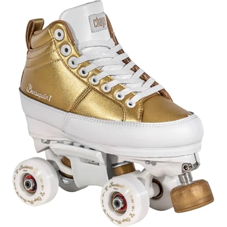 Chaya Kismet Barbiepatin, Damen Rollschuhe, Mid-Cut, Weiss und Gold, für Anfänger und Fortgeschrittene – Bild 2