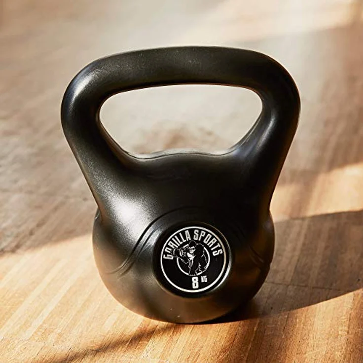 GORILLA SPORTS® Kettlebell - Einzeln 2kg - 20kg oder Set 17kg, 24kg, 30kg, 110kg, 113kg mit/ohne Ablage, Kunststoff - Kugelhantel, Kugelgewicht, Schwunghantel, Gewichten, Fitness, Krafttraining – Bild 3