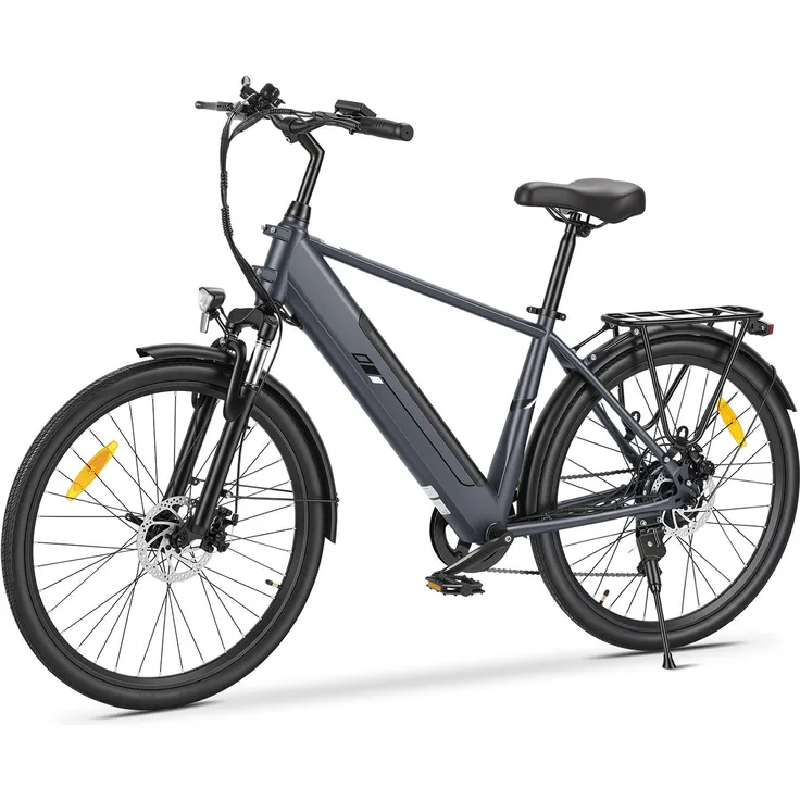 Touroll J2 E-Bike 26 Zoll, 250W Heckmotor, 100 km Reichweite, Shimano 7-Gang, LED Display, Scheibenbremsen, City Elektrofahrrad