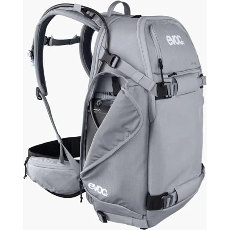EVOC CP 26 Sportrucksack, ideale Fototasche (verstellbarer Hüftgurt, Kleinteilfächer, Lawinenausrüstung, atmungsaktives Material, Volumen: 26 l), Steingrau – Bild 5