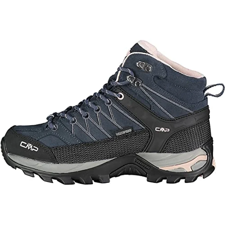 CMP RIGEL MID WMN TREKKING SHOES WP, Wasserdichte Wanderschuhe mit OrthoLite®-Technologie und FullOn GRIP-Sohle, Schwarz – Bild 2