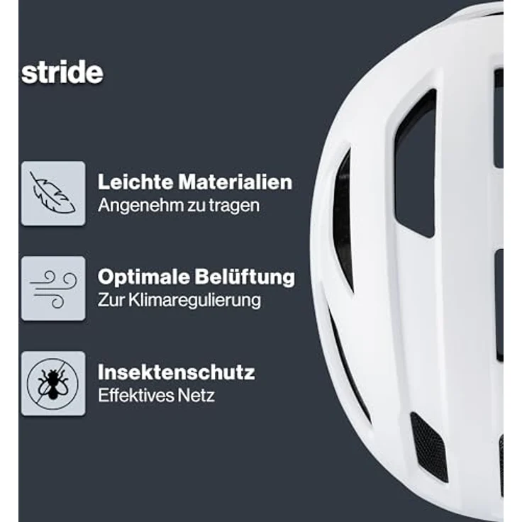 Uvex Stride, robuster Fahrradhelm für Damen und Herren, individuelle Größenanpassung, White matt, 59-61 cm – Bild 2