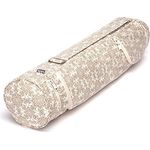 Bodhi Yogatasche ASANA Bag Cotton | Maharaja Collection | Yogamattentasche für Matten bis 200 cm Länge | Baumwolltasche mit Außentaschen | 70 cm | Madurai/Ecru