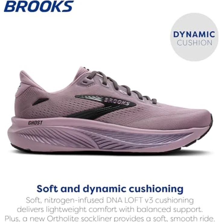 Brooks Ghost 18, Damen Laufschuhe für Normalpronierer, atmungsaktives Mesh-Obermaterial, elderberry/black, Größe 9.5 – Bild 2