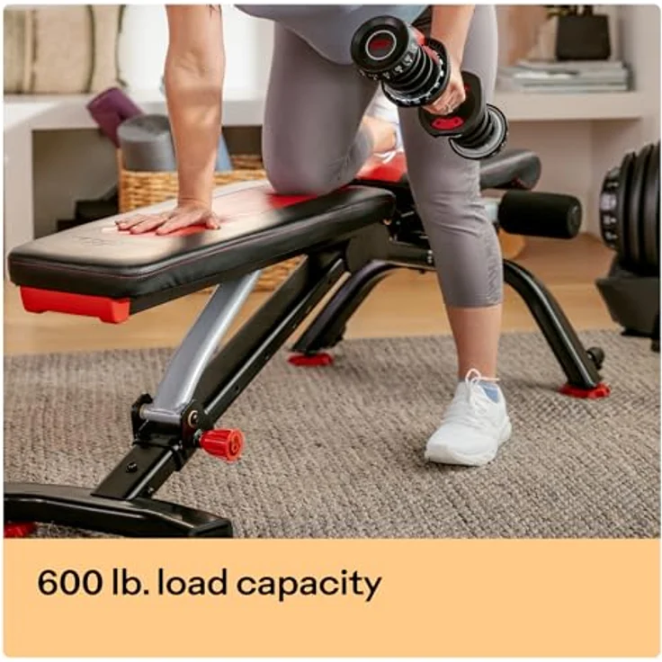 Bowflex 100675 Unisex-Adult 5.1S Verstellbare Hantelbank, Schwarz/Rot, one-size , – Bild 4