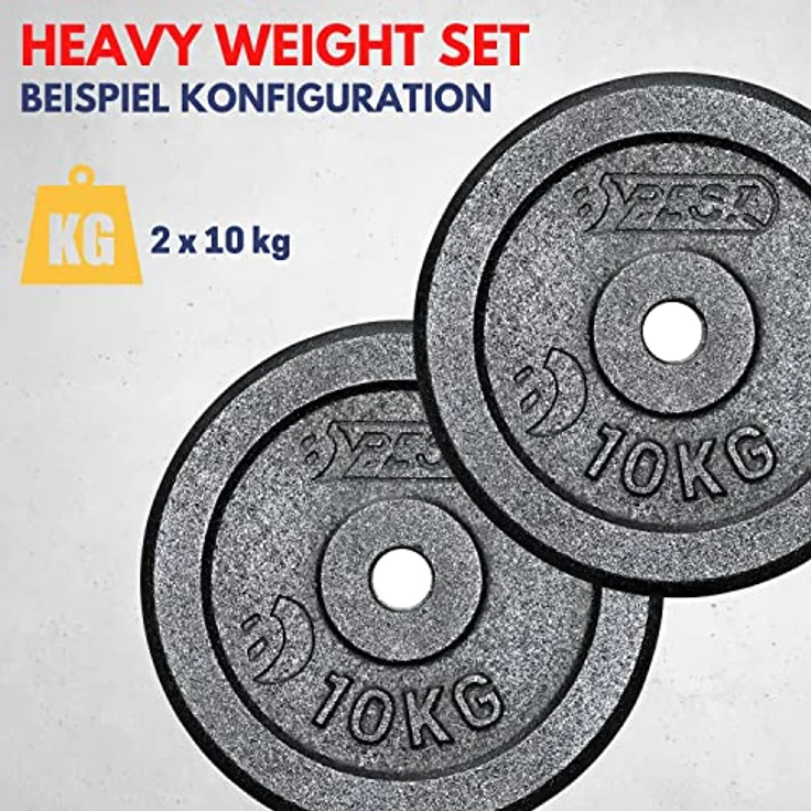 Best Sporting Gewichte Hantel PRO I Hantel Gewichte Set 1,25kg bis 10kg Hantelscheiben 30/31 mm für Kurz- und Langhanteln I Hantel Gewichte Set für erfolgreiches Hanteltraining I Weights set for home – Bild 4