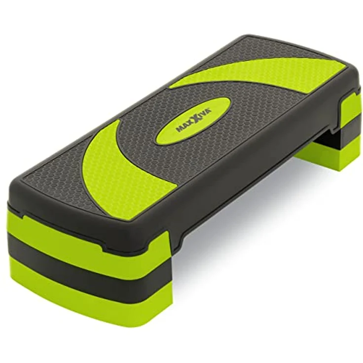 MAXXIVA Stepper Aerobic-Fitness-Steppbrett grün schwarz 80x30,5 cm höhenverstellbar 10-15-20 cm Hometrainer Fitnesstraining Workout – Bild 1