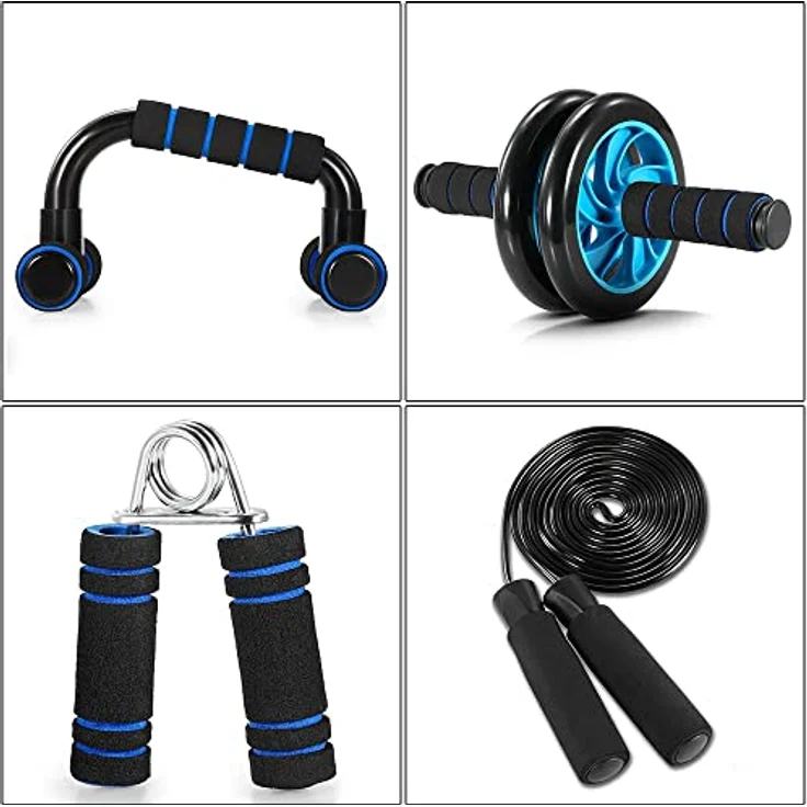 TOMSHOO Bauchroller AB Roller Bauchtrainer Fitnessset für Bauchtraining zu Hause und in Fitnesstudios mit Kniematte Bauchmuskeltraining und Muskelaufbau für Anfänger und Fort­ge­schrit­Tene – Bild 2