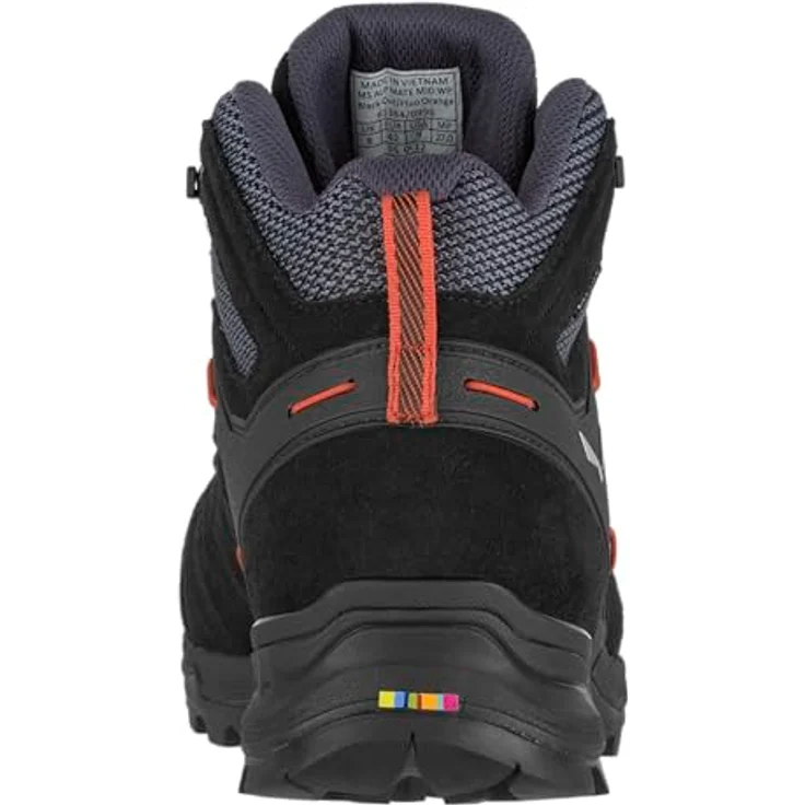 Salewa Alp Mate Mid WP, Herren Wanderschuhe, wasserdicht mit gummierter Zehenschutzkappe, Schwarz – Bild 3