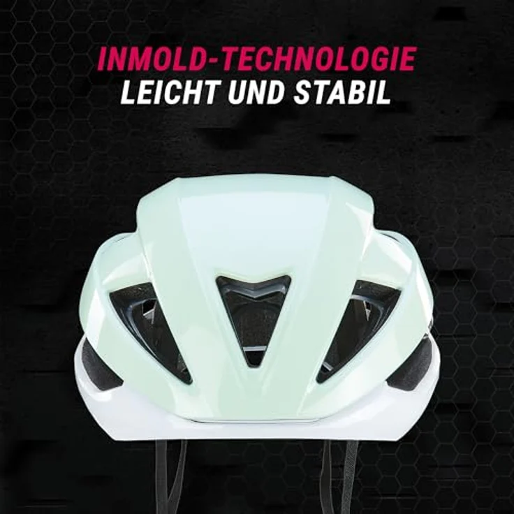 Prophete E-Bike Smart Fahrradhelm, mit Rotationsschutz, Inmold Technologie, grün/weiß, verstellbar für Kopfumfang 55–59 cm – Bild 4