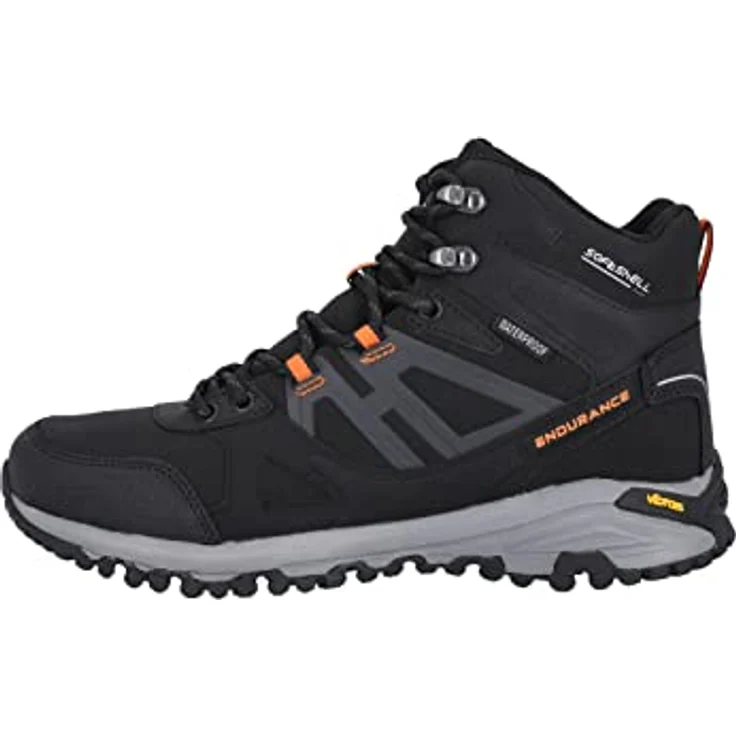 ENDURANCE Museu Outdoor-Stiefel, wasserdicht mit Vibram Gummi Außensohle und reflektierenden Elementen, 1001 Black, Größe 45 – Bild 2