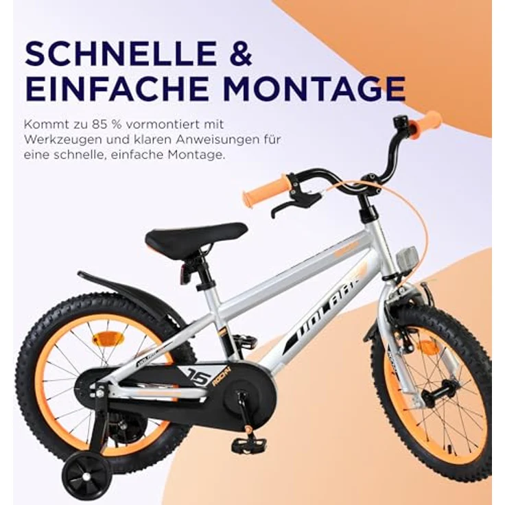 Volare Kindervelo 16", robustes Kinderfahrrad für Jungen und Mädchen – Bild 7