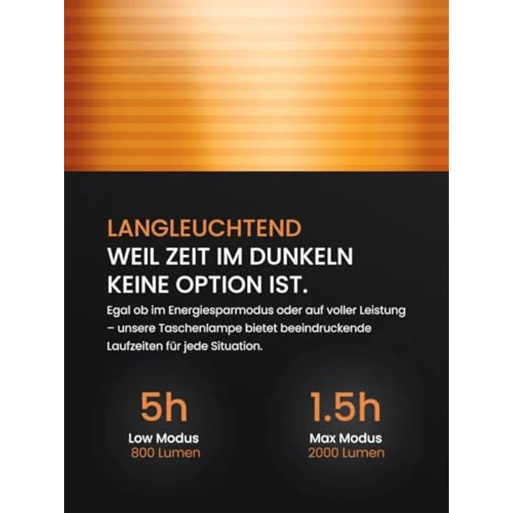 Duracell LED Stirnlampe DH2000R Pro, 2000 Lumen, Digital-Fokus, 120 m Leuchtweite, Rotlicht & Broadview, USB-C wiederaufladbar, 21700 Li-Ion Akku, IP54 spritzwassergeschützt – Bild 4