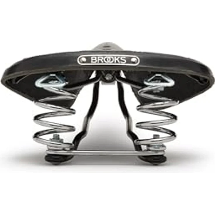 Brooks England B66, Fahrradsattel mit verchromten Spiralfedern und Vollleder-Decke, schwarz – Bild 3