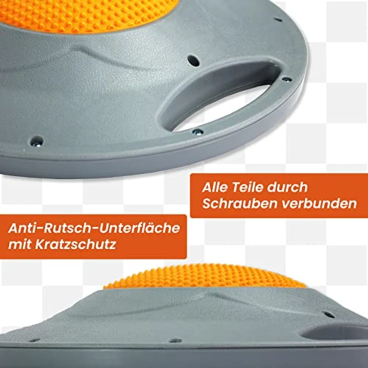 DH FitLife Balance Board, Wackelbrett, Balance Pad mit Griffen, extra groß Ø 42cm, max. 200 KG, Gleichgewichtstrainer, Fitness Balance-Board Erwachsene & Kinder, inkl. Anleitung – Bild 4