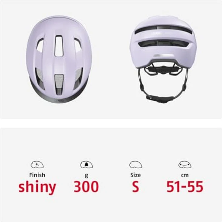 ABUS Fahrradhelm PURL-Y – NTA-Schutzhelm für E-Bike und S-Pedelec – Lavendel (Light Lavender), Größe S – Bild 6