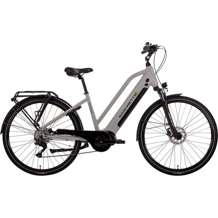 SAXONETTE E-Bike Trekkingrad Premium Sport (Trapez), 10 Gang Kettenschaltung, Mittelmotor 250 W, 522 Wh, hydraulische Scheibenbremsen, Pedelec für Damen