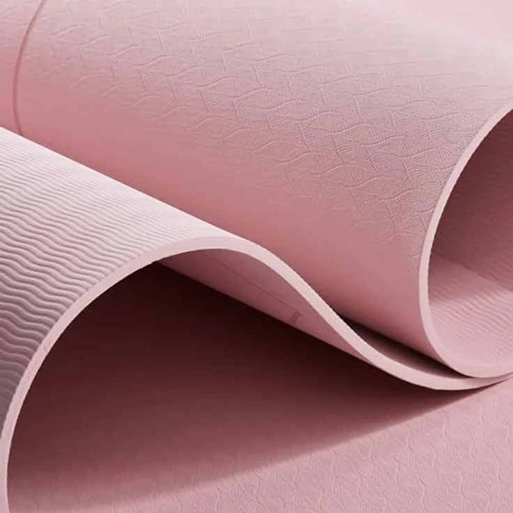 HyperMotion Yogamatte Lotus, rutschfestes TPE mit 6mm Stärke, 183x61 cm, rosa, inkl. Tragegurt – Bild 21
