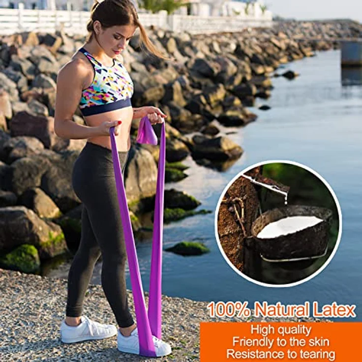 JATEKA Fitnessbänder Terra Band Set, 3x Widerstandsband für Muskelaufbau und Yoga, TPE hautfreundlich, leicht/mittel/schwer, inklusive Transportbeutel – Bild 4