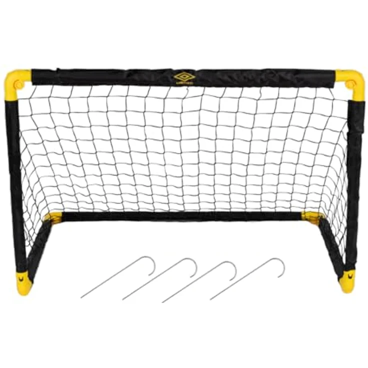 Umbro Faltbares Fußballtor 90 x 59 x 61 cm, Metall, Schwarz/Gelb – Fußball Trainingszubehör für Kinder und Erwachsene, für Innen und Außen – Bild 1