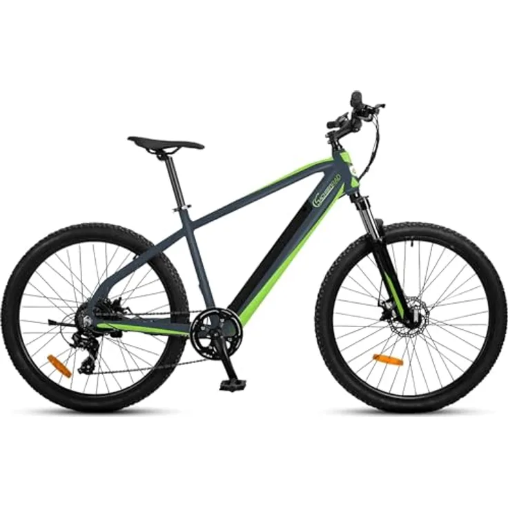 SachsenRAD E-Bike R8 Ranger, 27,5 Zoll, StVZO, hydraulische Scheibenbremsen, 7-Gang, LCD, 36V Akku, Off-Road Reifen, Grau