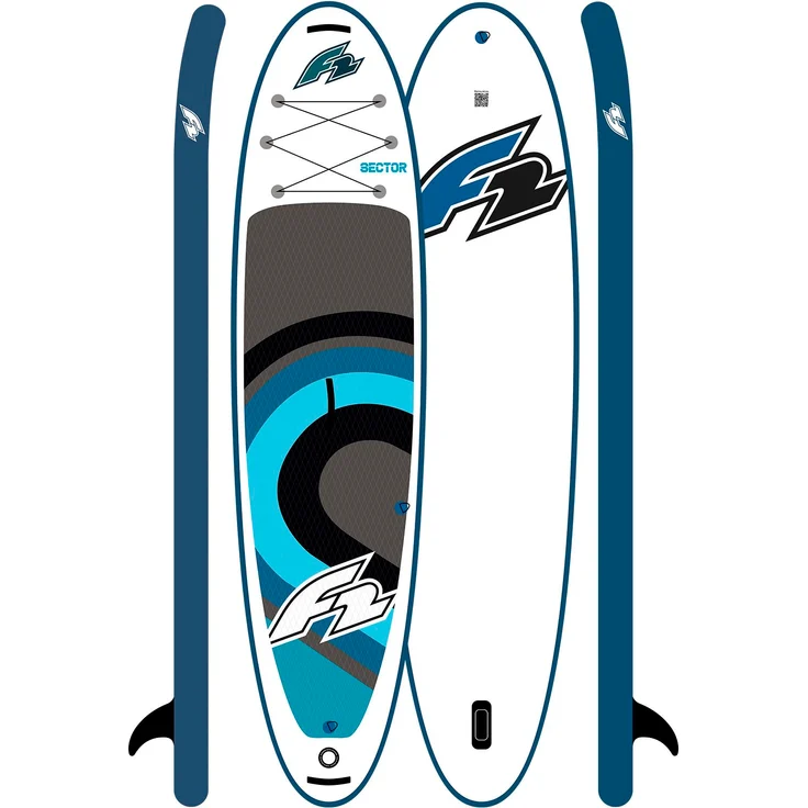 F2 SUP Stand Up Paddle Board Sector SMU, aufblasbares Allround-Board, 320 cm, blau, rutschfestes EVA-Deckpad