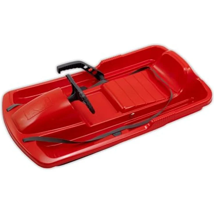 KHW Lenkschlitten Snow Fox, Rot, 95 cm, TÜV-geprüft, inkl. Zugseil, kälte- und lichtbeständiger Kunststoff, Made in Germany – Bild 1