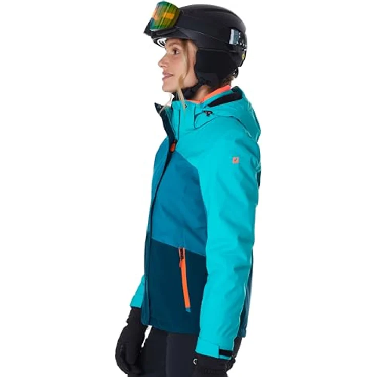 Killtec Damen Skijacke KSW 67 WMN, atmungsaktive und wasserdichte Winterjacke mit Colourblock Design, verstellbarer Kapuze und Schneefang – Bild 4