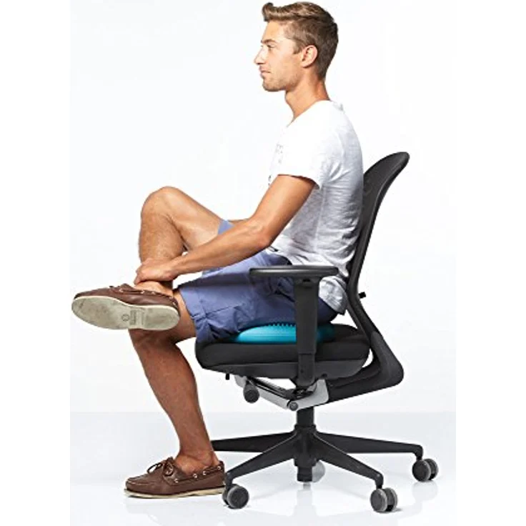 Togu Unisex Dynair 33 cm Ballkissen, Sitzkissen, blau mit athmosphärischem Innendruck – Bild 2