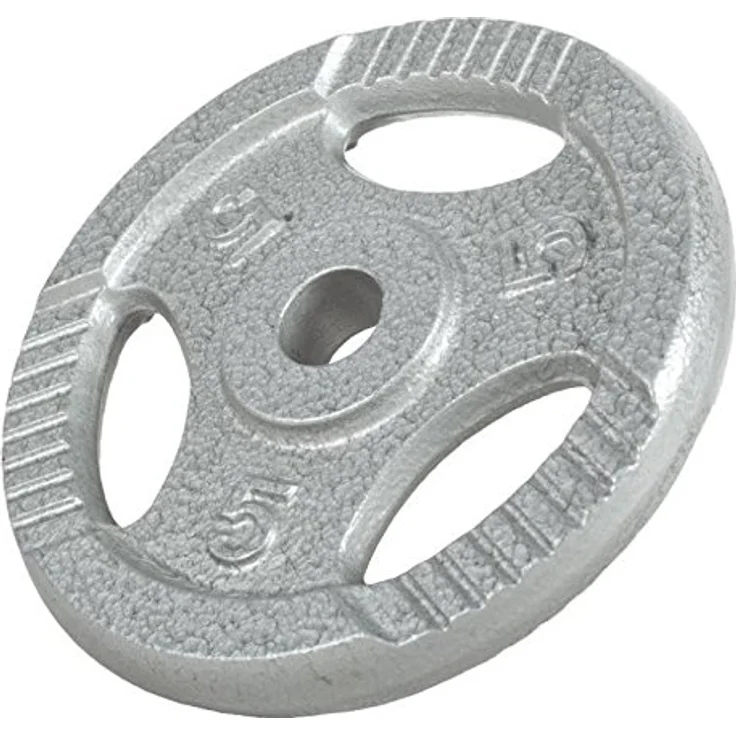 GORILLA SPORTS® Hantelscheiben - Einzeln/Set, 0,5kg, 1,25kg, 2kg, 2,5kg, 5kg, 10kg, 15kg, 20kg, 27,5kg, 30kg Gewichte, Tri-Grip, 30mm, Gusseisen, Silber/Schwarz - Gewichtsscheiben, Hanteln Set – Bild 2