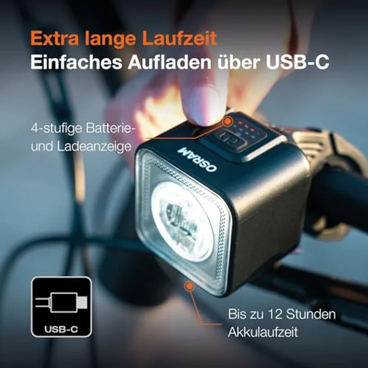 OSRAM Fahrradbeleuchtung Set LED, kraftvolle Ausleuchtung bis zu 95 Meter, integrierter Helligkeitssensor – Bild 3