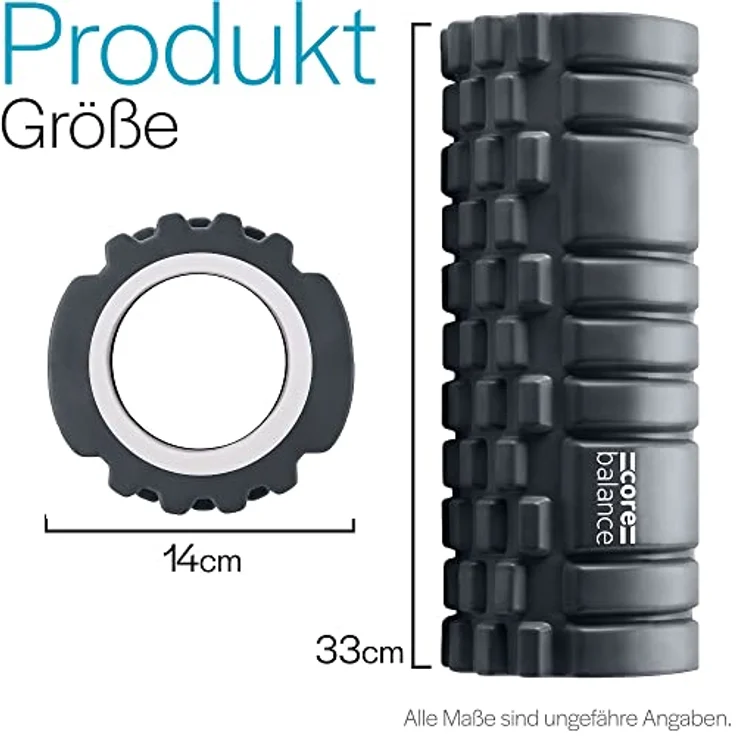 Core Balance Faszienrolle Rücken Wirbelsäule, Texturierter Sport Foam Roller für Tiefengewebemassage, 33 cm x 14 cm, leicht und hygienisch – Bild 5