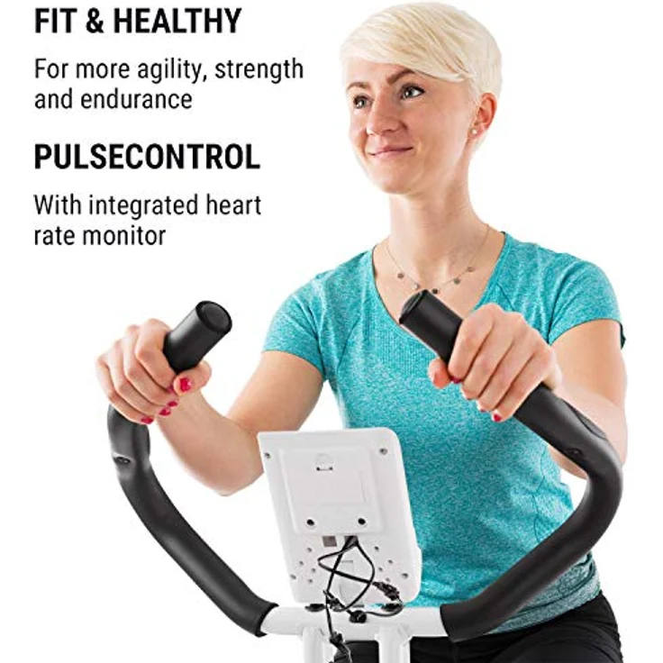 Capital Sports Azura Air Heimtrainer (Tablet-Halterung, Pulsmesser, LCD-Display) - Standfahrrad klappbar, Cardio Fitness - Schwarz – Bild 3