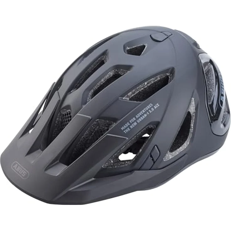 ABUS Urban-I 3.0 ACE, sportlicher Fahrradhelm mit LED-Rücklicht, verlängerter Schirm und Magnetverschluss, Schwarz, Größe L – Bild 1