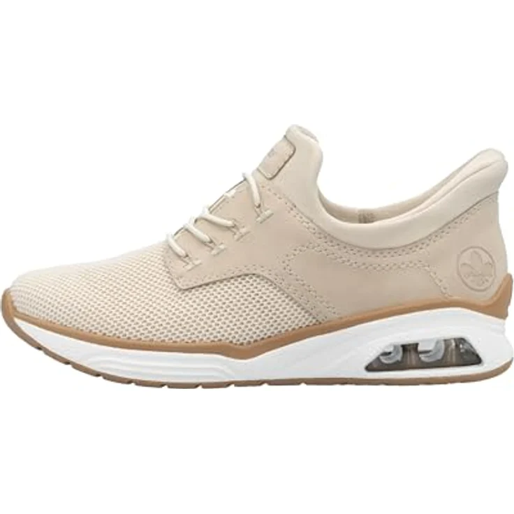 Rieker Damen Halbschuhe M5665-60, beiger Slipper mit hohem Komfort und coolem Design – Bild 6