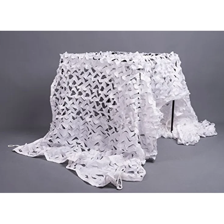 NINAT Tarnnetz Camouflage Netz 2Mx3M Weiß, 3D-Laubdesign für effektive Tarnung, ideal für Jagd und Outdoor-Aktivitäten – Bild 2