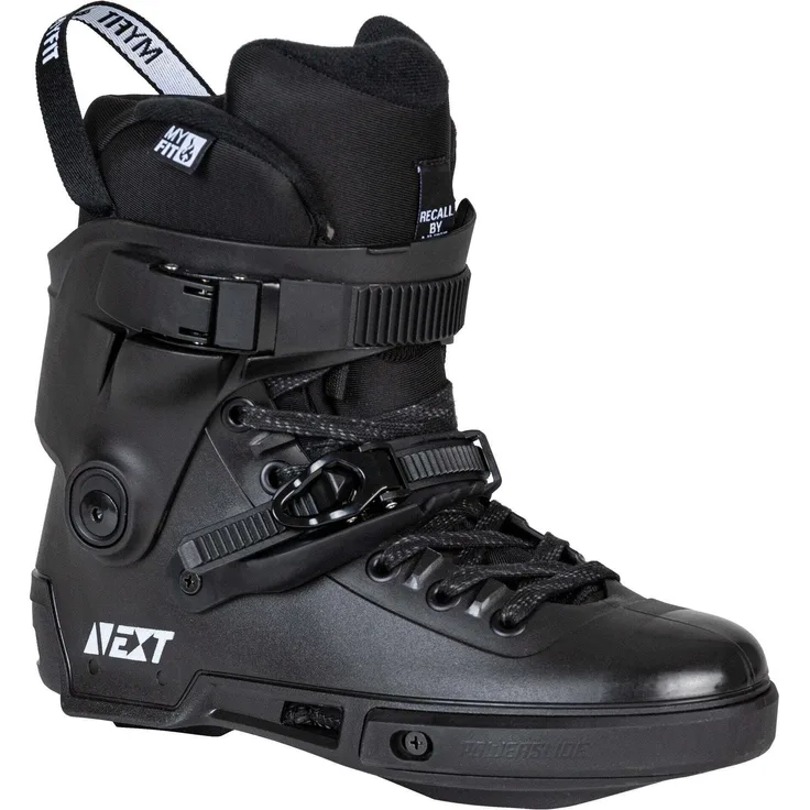 Powerslide Next Black, Urban Inline-Skate-Schuh mit MYFIT RECALL Innenschuh und TRINITY 3-Punkt-Montagesystem, Größe 46-47