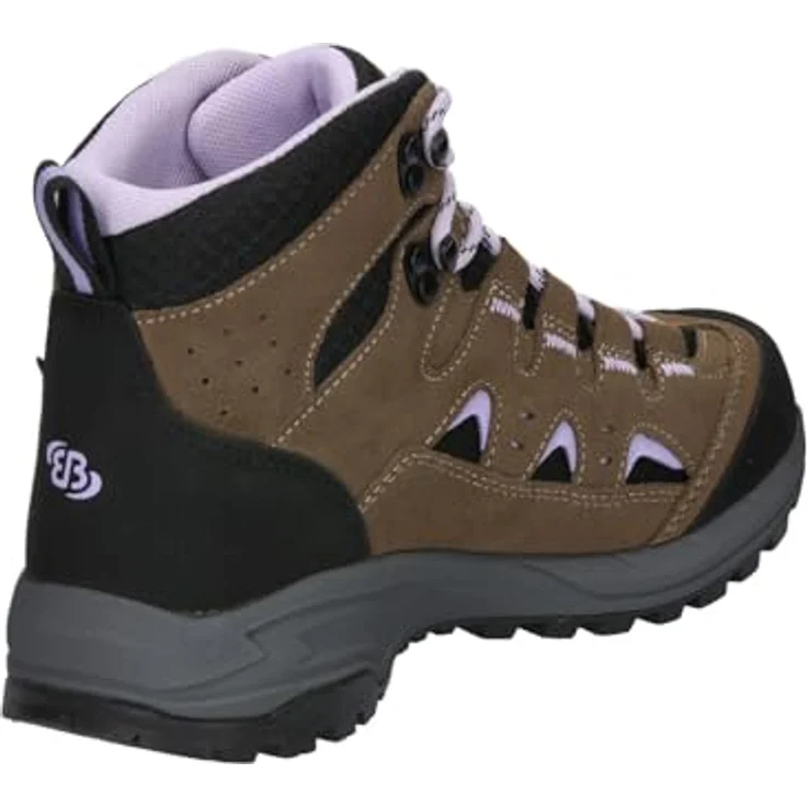 Brütting Trekkingstiefel Mount Bear High 37, Veloursleder mit regulierbarer Schnürung und flexibler Gummisohle, schwarz – Bild 4