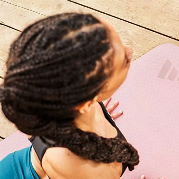 adidas Premium Yogamatte 5 mm, TPE/EVA, klar rosa, rutschfest und stabil – Bild 5
