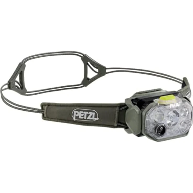 PETZL Swift RL Stirnlampe, wiederaufladbar mit 1200 Lumen, ultraleichtes Design, Desert Green – Bild 1