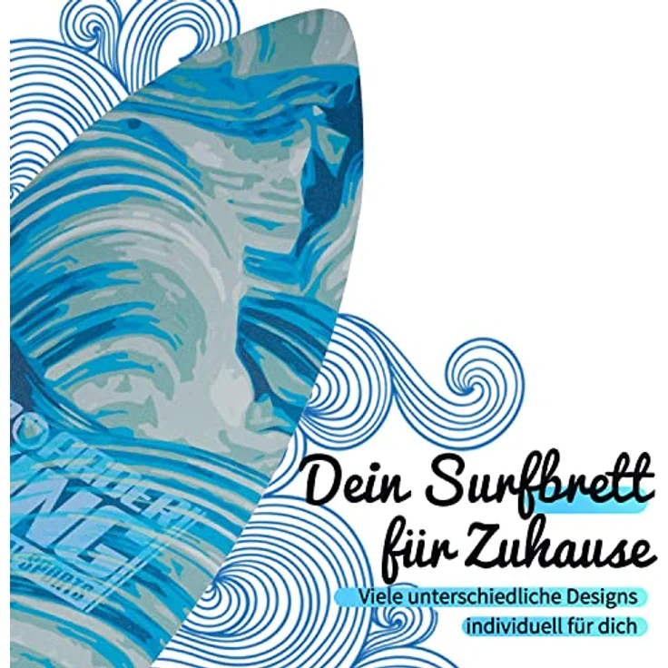 BoarderKING Indoorboard Wave - Balance Board für Indoor-Surfen und Skaten, Gleichgewichtsboard für NeuroMuscular Response Training, inkl. Schutzmatte, Wellen – Bild 4