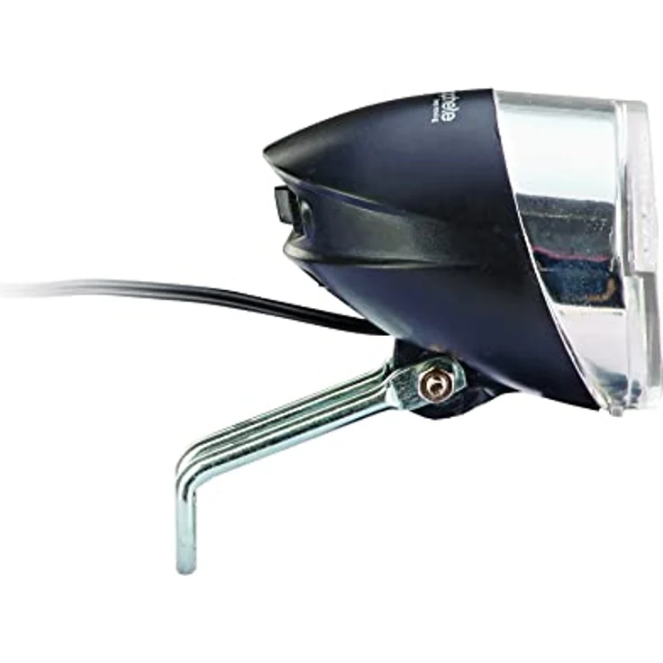 Prophete Fahrradbeleuchtung, LED-Scheinwerfer 20 LUX mit Standlicht, StVZO zugelassen, 170x60x90mm, Nirosta-Halter – Bild 3